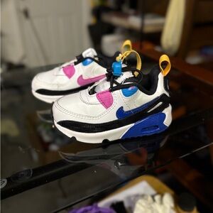 Nike Kids' White, Pink, and Blue Sneakers